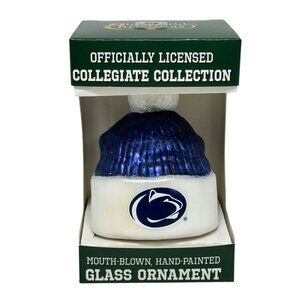 Old World Christmas Penn State Nittany Lions Beanie Glass Ornament 4" OWC